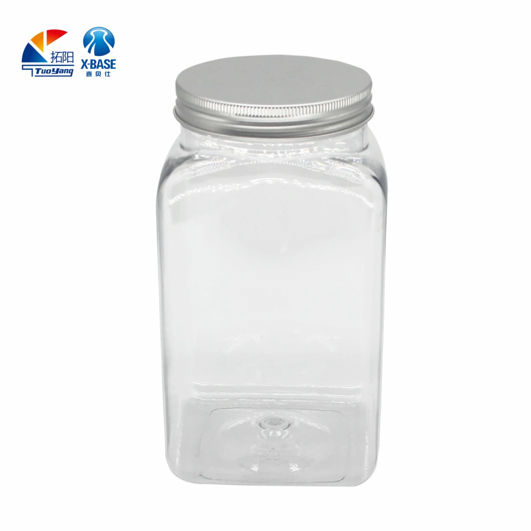 Wholesale Square Jar for Candy 1200ml 1500ml Plastic Jerrican for Packages of Nut Plastic Bottle