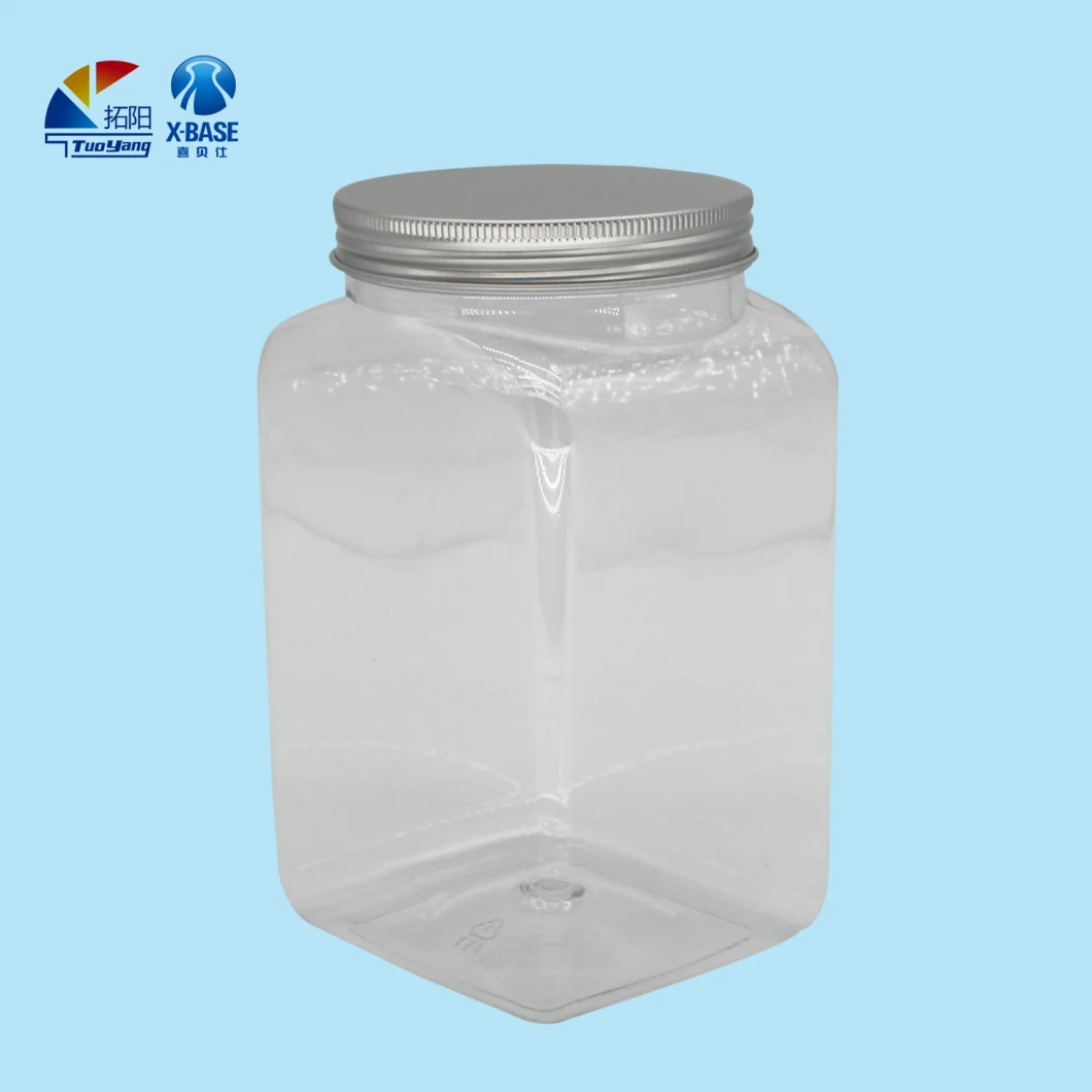 Wholesale Square Jar for Candy 1200ml 1500ml Plastic Jerrican for Packages of Nut Plastic Bottle